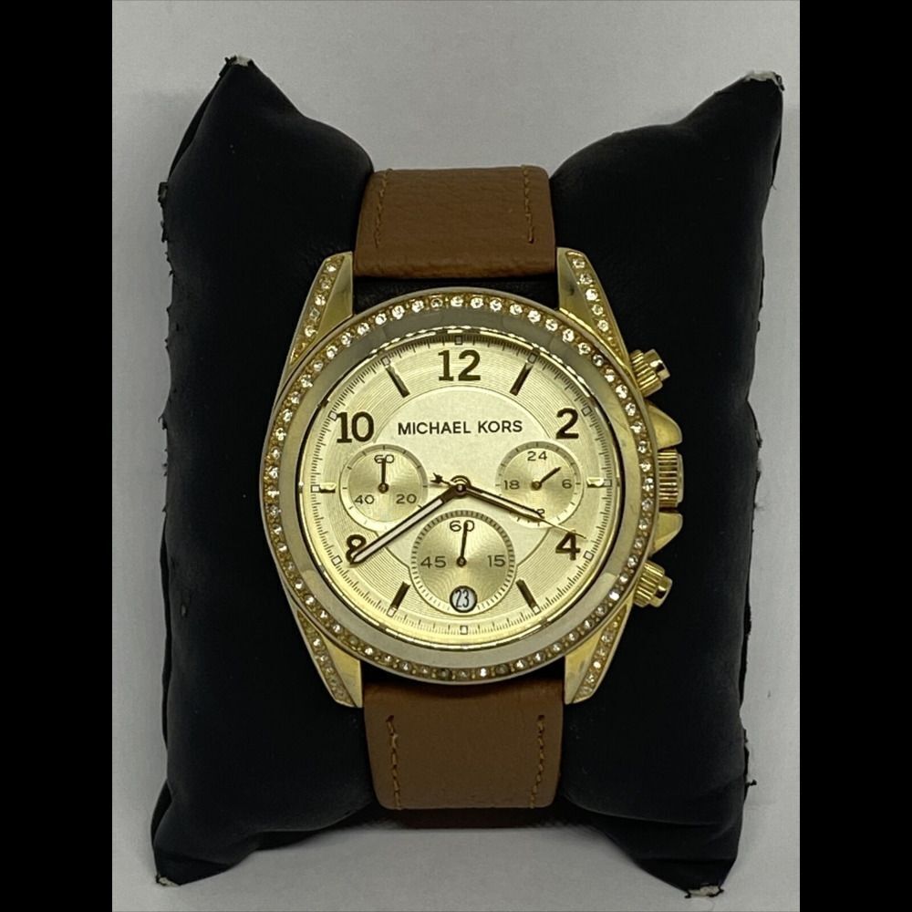 COPY - Michael Kors Blair MK5166 Women's Brown Leather Analog Dial Quartz Watch…